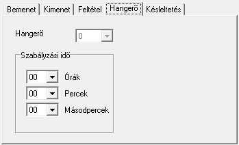 A hosszú nyomás hatására a hangerő folyamatosan csökken. Hangerő: Ez a művelet lehetőséget nyújt a hangerő előre meghatározott, a legördülő listában megjelenő %-ra történő beállítására.