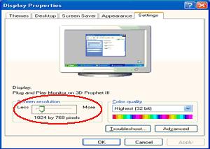 6 Kattintson a SETTINGS (BEÁLLÍTÁSOK) tételre. 7Állítsa a felbontás CSÚSZKÁJÁT a Optimális alapfelbontás. Windows ME/2000 Windows ME/2000 esetén: 1 Kattintson a START gombra.