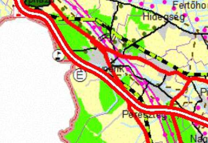 22 Győr-Moson-Sopron Megye Területrendezési Terve Kivonat a pontosítás átvezetése utáni Térségi szerkezeti terv című tervlapból - a kiváló termőhelyi adottságú erdőterület övezete az Országos