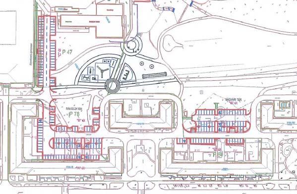 Kivonat a készül útépítési tervb l.a szabályozás meglév garázsokat érint, melyek bontásával kell számolni.
