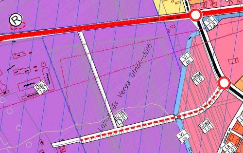 A módosítással érintett terület hatályos rendezési terv szerinti besorolása: A településrendezési terv szerint az érintett területek beépítésre szán GIP2 iparterület, melynek övezeti szabályozása