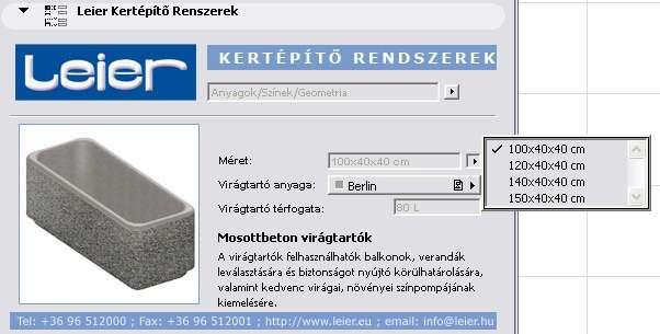 2. fejezet 2.1 A Betonelemek elhelyezése a tervben A Kerti betonelemek könyvtár betöltése után a termékeket a tárgyak eszköz menüpont alatt találja.