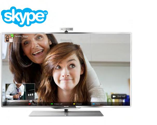 6 Skype 6.1 Mit kell tudni a Skype-ról? A Skype segítségével ingyenes videohívásokat bonyolíthat TV-készülékén. A világ bármely tájáról felhívhatja és láthatja ismerőseit.