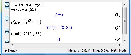 Fermat észrevétele Fermat az összetett M(p) Mersenne-számokat vizsgálta (ahol p prím), p = 23-ig Észrevette, hogy ha q M(p), akkor q mod p = 1 is teljesül!