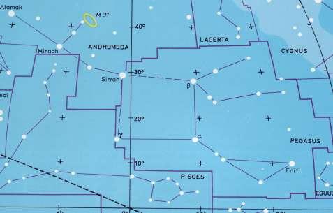 HALÁSZCSILLAG Az Androméda és a Pegazus 4 fényes, egy ívet alkotó csillaga együtt a Halászcsillag.