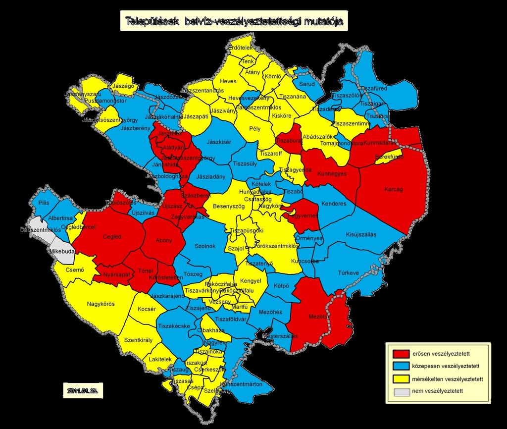 TELEPÜLÉS VÉDEKEZÉSI IDŐSZAK BELVÍZ-VESZÉLYEZTETETTSÉGE Belterületi elöntéstörténik mértéke Értékelése: pontozással heti aktualizálással.