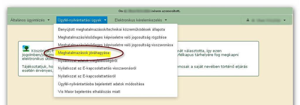 Az OK gombok megnyomása után megjelenik az ÜK Beadás gomb, amelynek segítségével ügyfélkapun beadható a meghatalmazás. FONTOS!