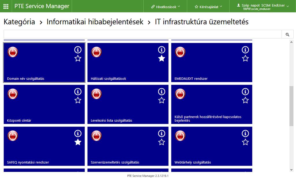 Kijelölés Kijelölés Kijelölt kérésajánlat Kijelölt kérésajánlat 4. HIBA BEJELENTÉSE 4.1.