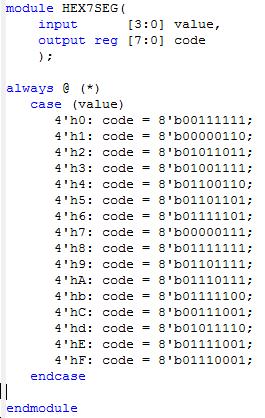 Lab3_2 feladat: HEX 7SEG Hozzuk létre a HEX7SEG.