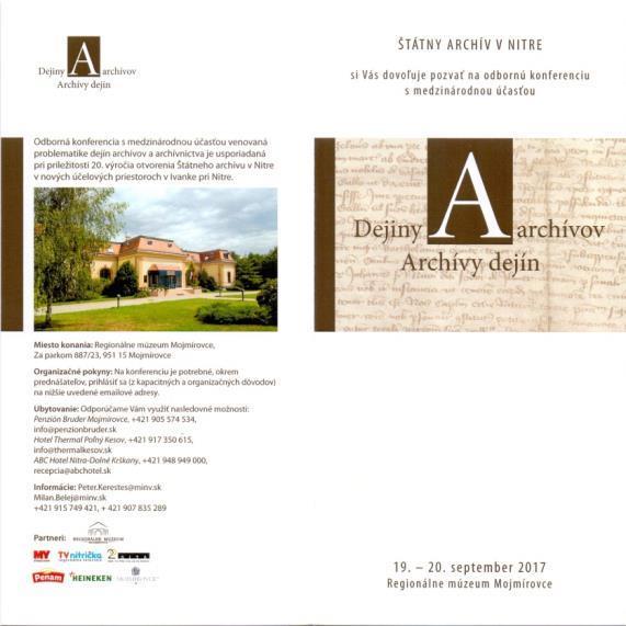 Konferencia Dejiny archívov archívy