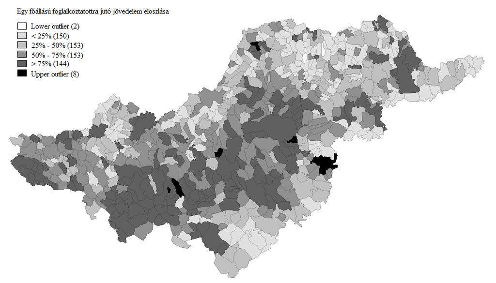 autópálya nyomvonala, ill. megyeszékhelyek és vonzáskörzeteik (Miskolc (!)).