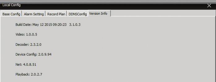DDNS config (C DDNS konfigurálás): Version info