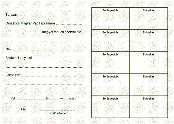 6. oldal MINTA első oldala Szigorú nyomtatvány és második számadású II.