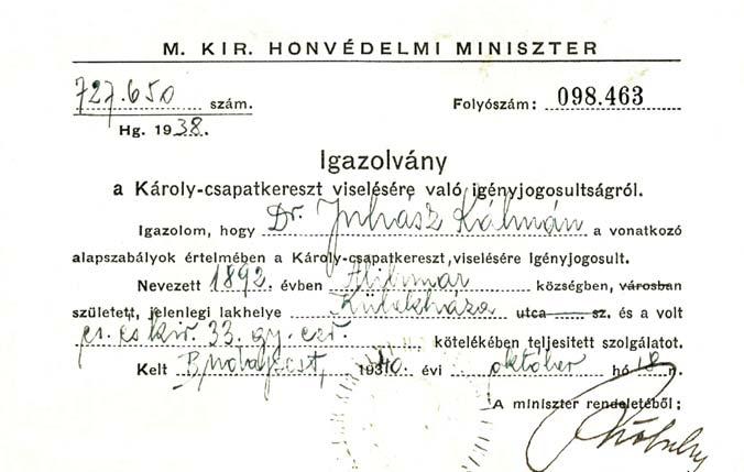 Károly trónra lépése után alapított Károly-csapatkereszt mellett amely emlékérmet az Osztrák Magyar Monarchia hadseregében szolgálók közül több mint hatszázötvenezren kapták meg, azok, akik legalább