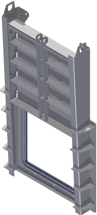 Gewindeschieber,7 mws, steigender Spindel, viereckig KWT INOX4 3 2 1 Technical