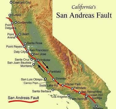 2. csoport Kalifornia (célterület: Los Angeles és San Francisco) (forrás: https://geologiainfo.iwk.
