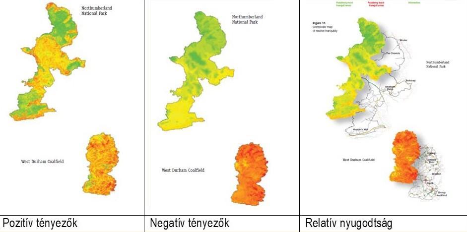 381 térképek jelzik azokat a kisebb nagyobb területeket ahol az emberek a nyugodtságot érzékelik, de ezek nem választhatók el élesen a nem-nyugodt területektől fejlettebb modellezési eljárásokat