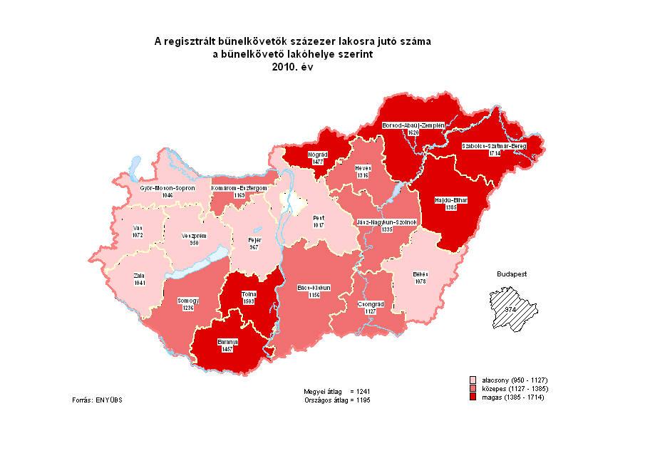 5 A Gyulai Rendőrkapitányság illetékességi területe a regisztrált vagyon elleni (nem személy elleni erőszakos) bűncselekmények 100.000 lakosra jutó számában alacsony fertőzöttségű.