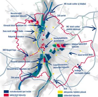 A térszerkezeti fejlődés legfontosabb elemei (2002) Már középtávon az alábbi fejlesztési területek jelölhetők meg - akár ma már ismert, akár még ismeretlen fejlesztési programok céljaira:.