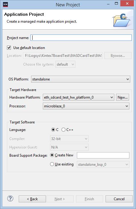 Szoftver alkalmazás projekt Szoftver alkalmazás projekt létrehozása Application Project File menü New Projekt nézet: jobb klikk New Project Megadható beállítások Projekt neve és helye Operációs