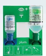 PLUM COMBI-BOX DUO Pormentes fali állomás, polisztirénből, 500 ml ph Neutral DUO szemkimosóval és 500 ml Plum elsősegély szemkimosó DUO-val.