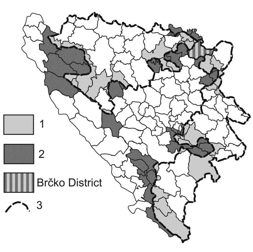 Az IEBL Hossza 1080 km (az állam külső határainak hossza 1459 km) 2-2 km-es demilitarizált zóna Alapvetően a frontvonalat követi néhány kiigazítással Számos települést (opstinát) vág ketté nem