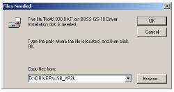 [OK]-ra. D:\DRIVER\USB_XP2k * A D: meghajtónév a rendszertől függően változhat.