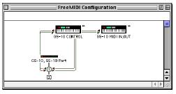 A beállítási ablakban módosítsa a GS-10-hez csatlakoztatott MIDI-eszközt jelölő eszköz-nevet a következők szerint. A szerkesztéshez kattintson az eszköz nevére.