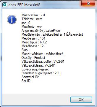 3 abas-erp Maszkinfó» Kattintson az OK-ra.