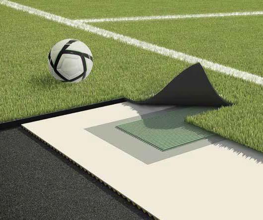 Rendszer műfüves footballpályák fektetéséhez a FIFA előírásainak megfelelően.