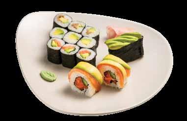 Bulgogi rolls, 3 panko breaded chicken breast, cream cheese, ruccola, 3 steak, chives, kimchi, 1 duck breast nigiri 2.