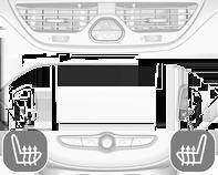 Ülések, biztonsági rendszerek 41 Fűtés Kapcsolja be az ülésfűtést a ß megnyomásával a megfelelő első ülésre vonatkozóan. A gombban található LED világít, hogy jelezze az aktivitást.