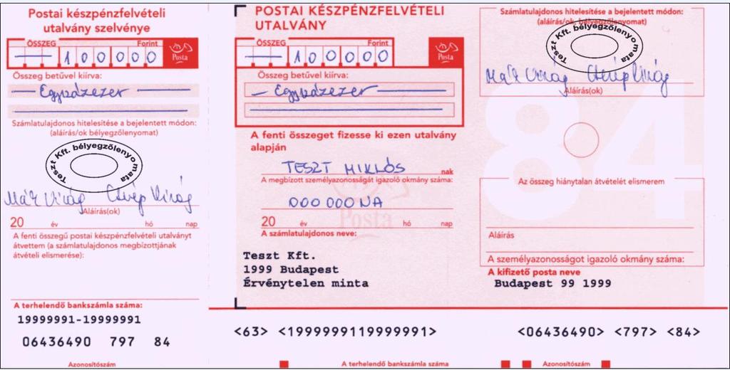 A Magyar Posta Egyes Pénzforgalmi Szolgáltatásainak Általános
