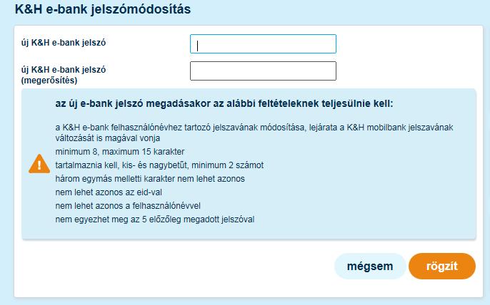 a képernyőn gépelje be az új jelszót kétszer a jelszómódosítás aláírás-köteles tranzakció. A megbízást az oldal alján megjelenő gombra kattintva rögzítheti.