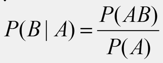 Hasonlóan definiálható a B esemény A bekövetkezési feltétel melletti feltételes valószínűsége: ahol feltételezzük, hogy P(A) 0.