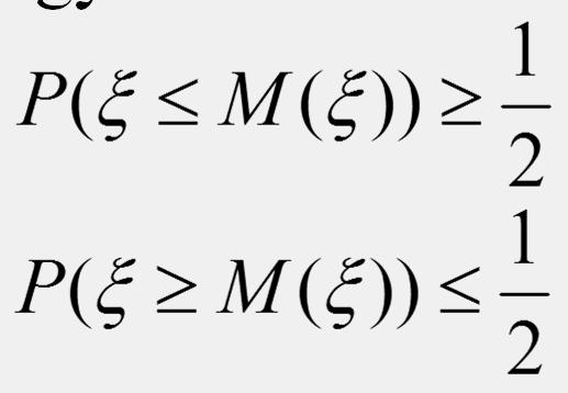 A valószínűségi változók további jellemzői Aξ valószínűségi változó módusza az az x i érték, amelynek P(x i ) valószínűsége a legnagyobb. (Ha több ilyen van, akkor a móduszok halmazáról beszélünk.