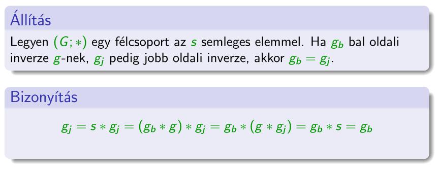 Hány inverze lehet egy elemnek