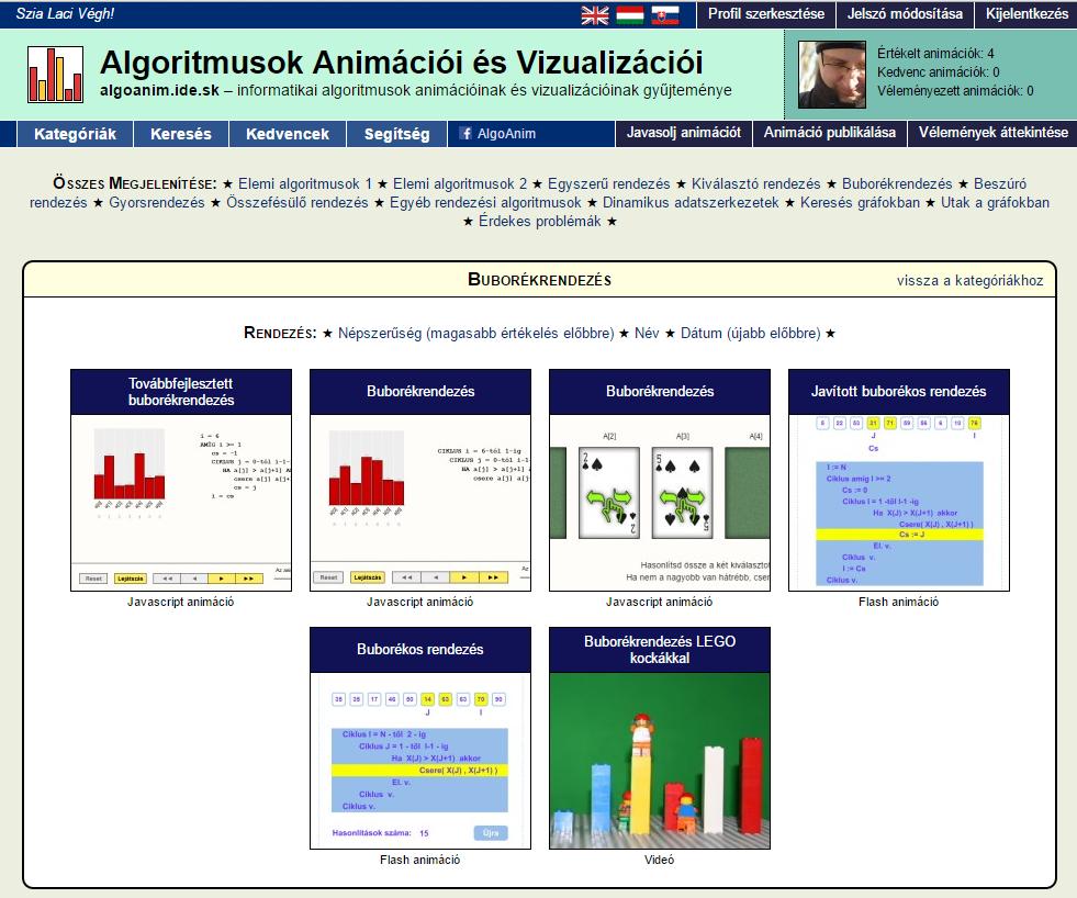 animációt értékelhetik csillagokkal (1-től 10-ig), szöveges megjegyzésekkel, ill. az animáció pozitívumainak és negatívumainak felsorolásával.