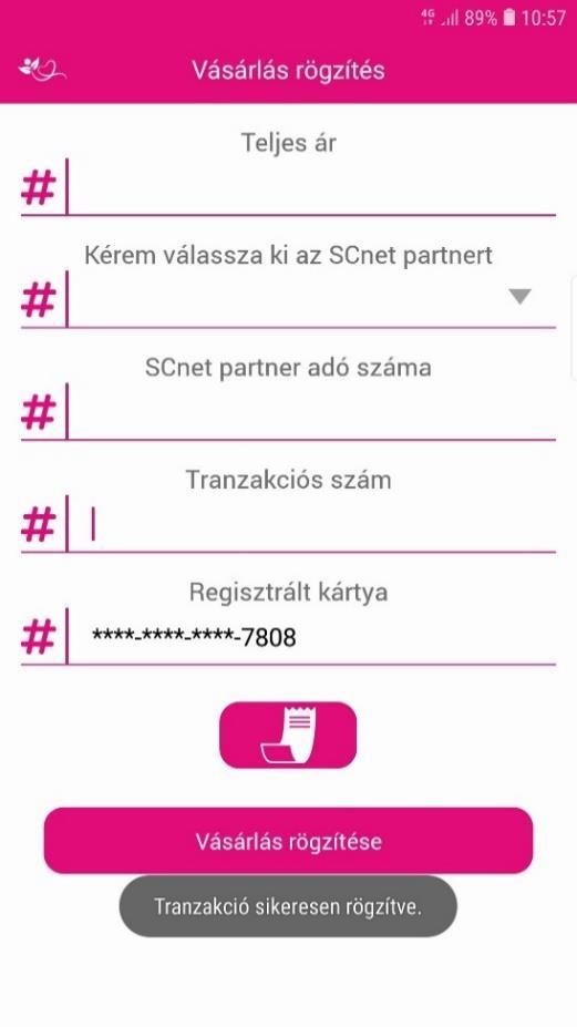 A partner adószáma automatikusan kerül kitöltésre.