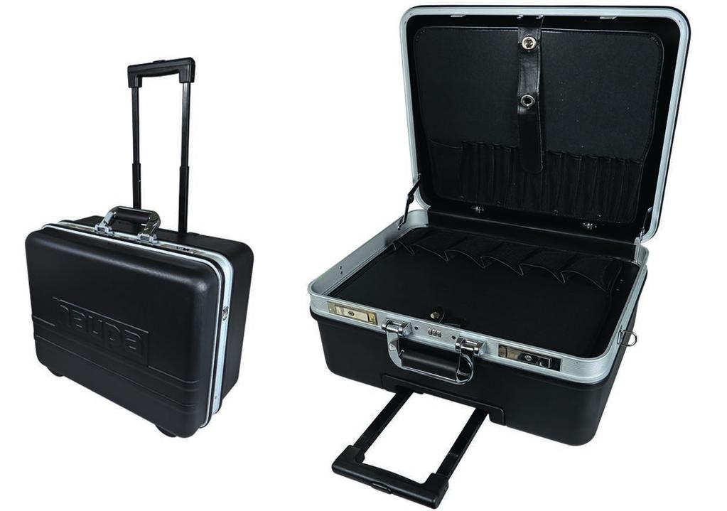 fenékrésszel 7,28 kg Szerszámkoffer Omega Műanyag koffer, fekete, 28 fészekkel, körkörös ütésvédő léccel, 2 zárható retesszel, 1 számzár.