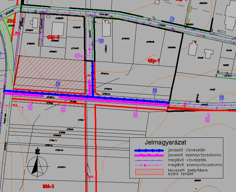 Közmű ízellátás Ságod, Északi Ipari Park területén, a beépítésre szánt terület környezetében a vízellátó hálózat kiépített.
