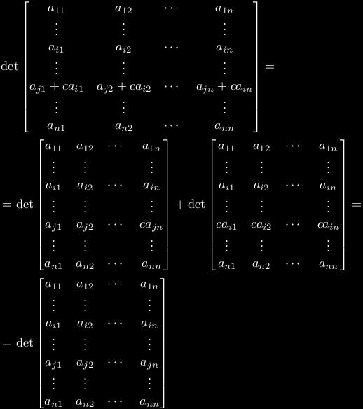Determinánsok Ennek a tételnek majd fontos szerepe lesz az úgynevezett eliminációs módszerben.