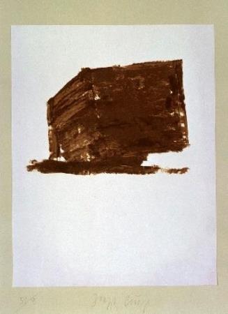 linómetszet, papír, 350 505 mm Joseph Beuys Vándorló láda 1.