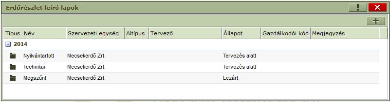 A konténerek a konténer típusának megfelelő erdőrészlet leíró lapokat tartalmazzák.