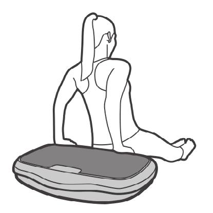 Vadba z vibracijsko ploščo Opora s tricepsom Ciljne mišice: Triceps Izvedba: Usedite se pred vibracijsko ploščo in se na vibracijsko ploščo oprite z dlanema v širini ramen.