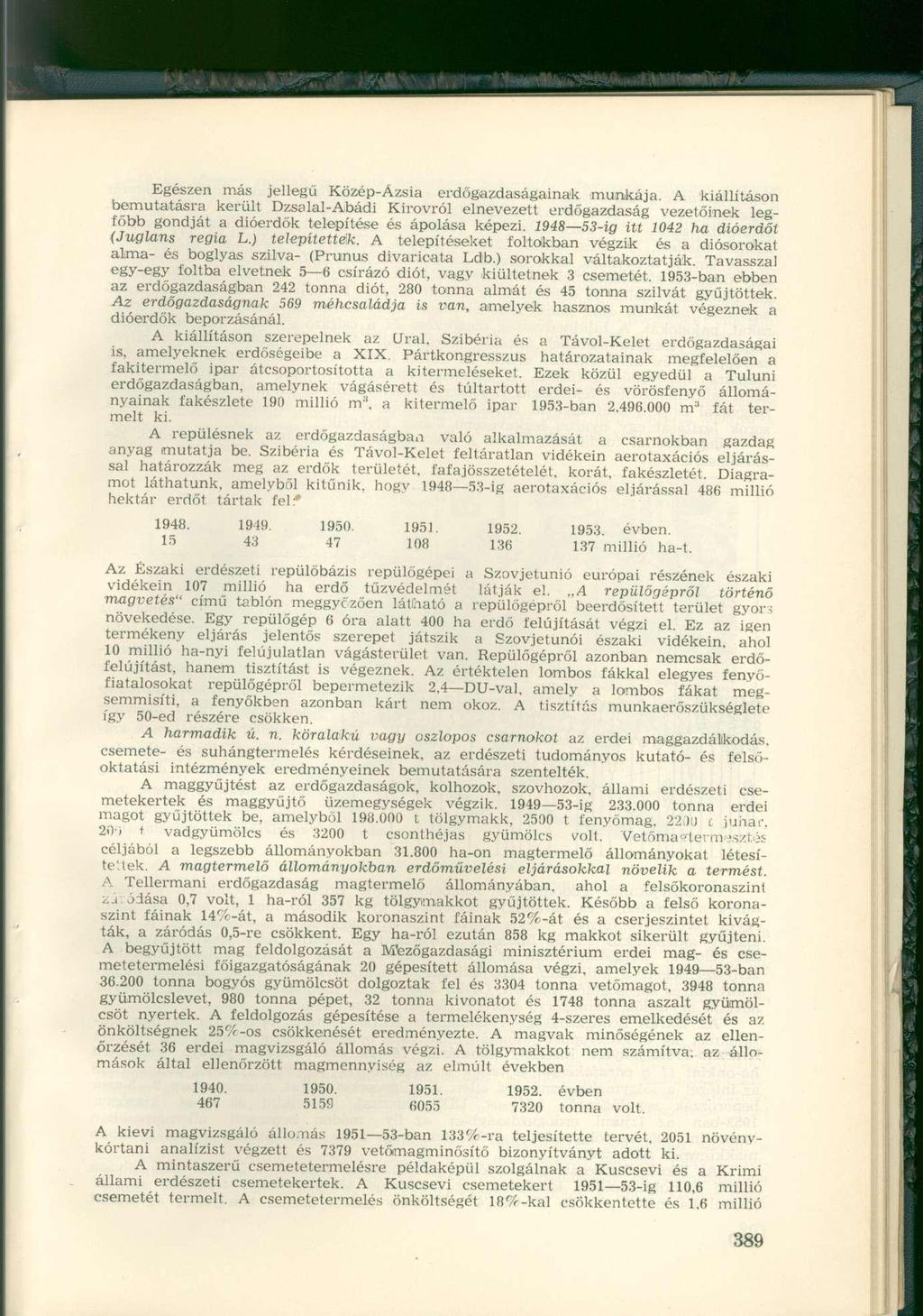 Egészen más jellegű Közép-Ázsia erdőgazdaságainak munkája.