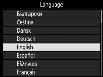 Beállítás a fényképezőgép menüiből A fényképezőgép órája manuálisan is beállítható. 1 Kapcsolja be a fényképezőgépet. Megjelenik egy nyelvválasztó párbeszédablak.