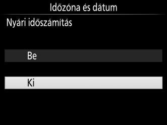 A fényképezőgép óráját a választógomb és az J gomb használatával állíthatja be.