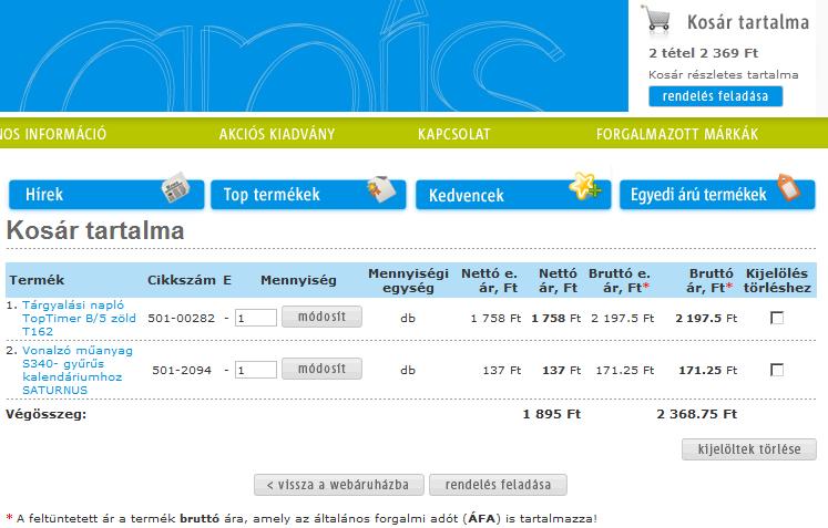 A rendelés feladása gombra kattintva lehet továbblépni. Rendelés feladása Válasszon szállítási címet a legördülő listából!