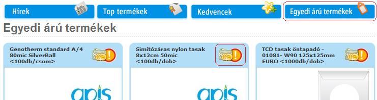 árú termékek gomb alatt található termékeket láthatják, rendelhetik meg.